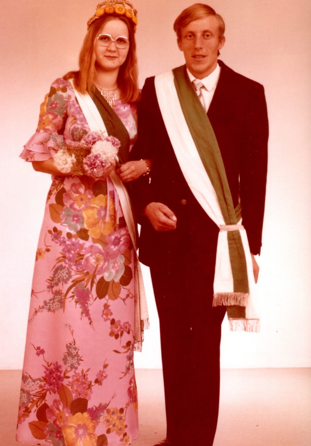 Erntekönigspaar 1974: Hubert Steffensmeier und Resi Surmann