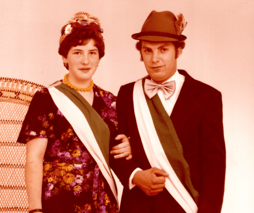 Erntekönigspaar 1977: Josef Stollmeier und Maria Wittenborg